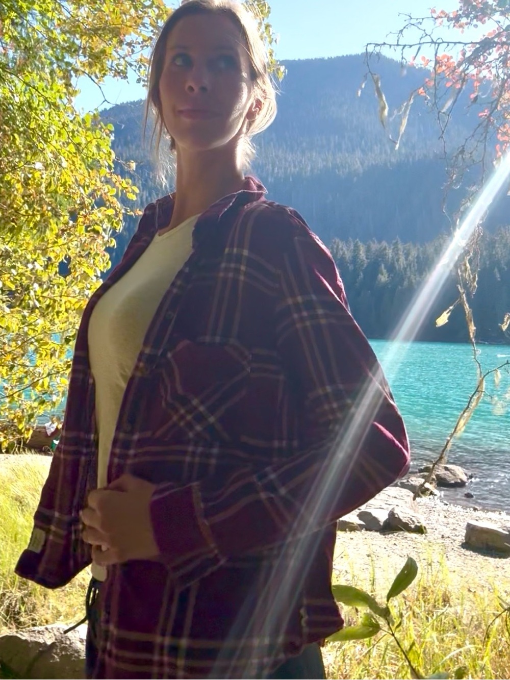 Garage Plaid Shirt in Burgundy and White